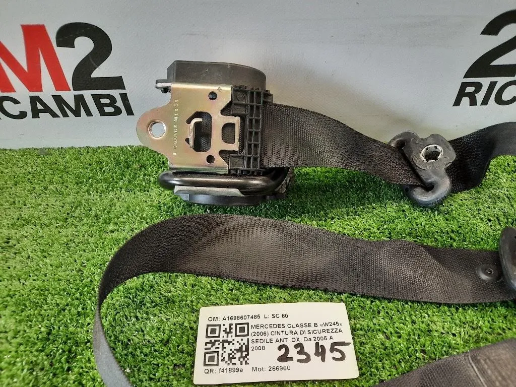 Cintura DI Sicurezza Sedile ANT DX A1698607485 Mercedes Classe B W245 2006