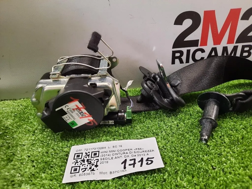 Cintura DI Sicurezza Sedile ANT DX 72117313284 Mini MINI Cooper F56 2014