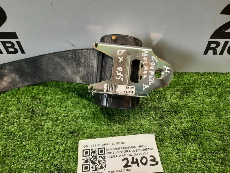 Cintura DI Sicurezza Sedile ANT DX 72119809946 Mini MINI Paceman R61 2013