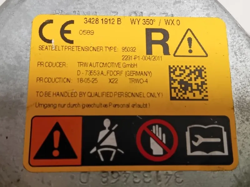 Cintura DI Sicurezza Sedile ANT DX 34230836A Opel Astra K 2016