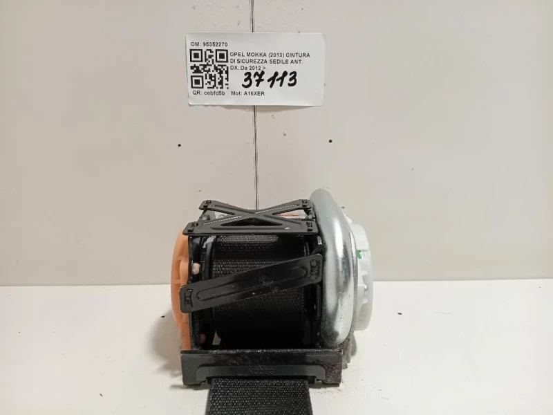 Cintura DI Sicurezza Sedile ANT DX 95352270 Opel Mokka 2013