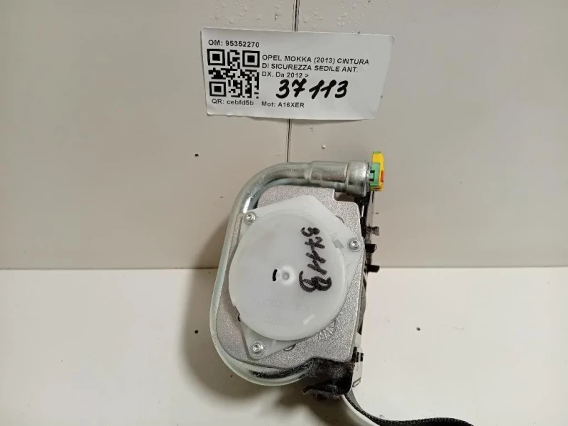 Cintura DI Sicurezza Sedile ANT DX 95352270 Opel Mokka 2013