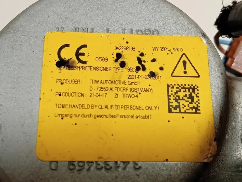 Cintura DI Sicurezza Sedile ANT DX 93459451 Opel Vivaro A 2007