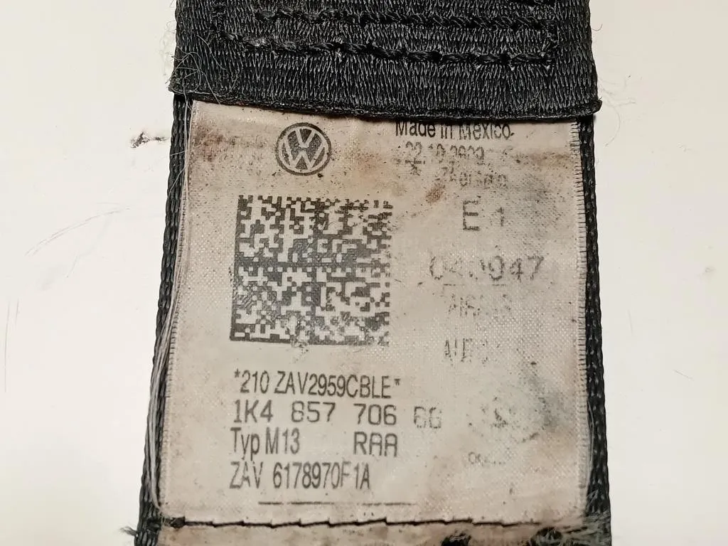 Cintura DI Sicurezza Sedile ANT DX 1K4857706 Volkswagen GOLF VI 2009