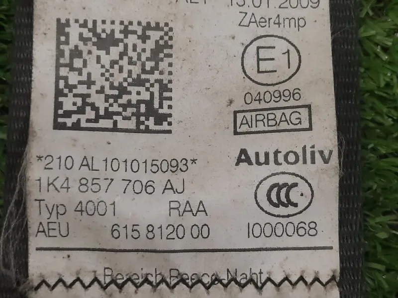 Cintura DI Sicurezza Sedile ANT DX 1K4857706AJ Volkswagen GOLF VI 2009