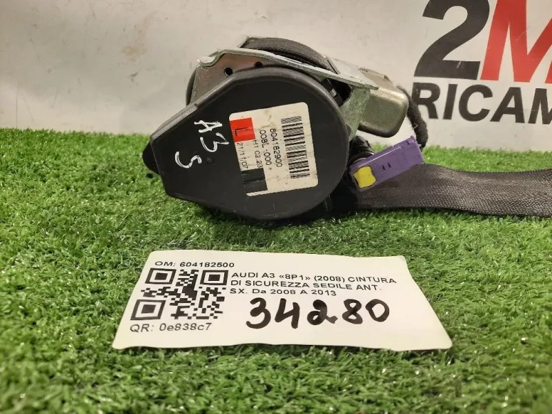 Cintura DI Sicurezza Sedile ANT SX 604182500 Audi A3 8P1 2008