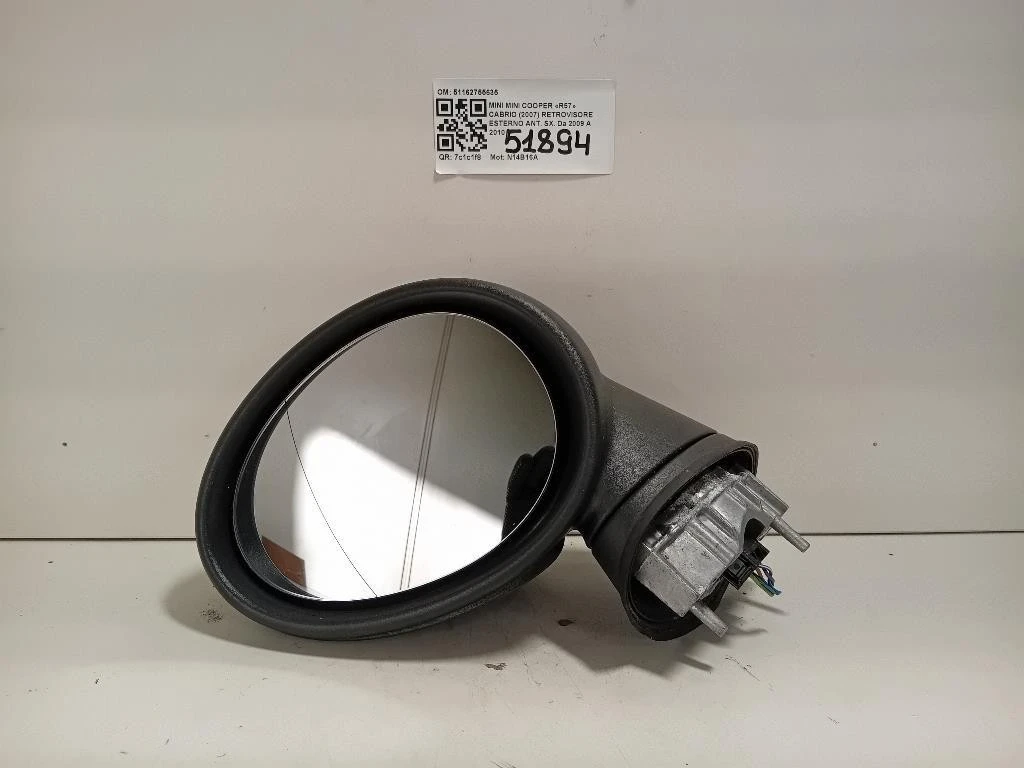 Retrovisore Esterno ANT SX 51162755635 Mini MINI Cooper R57 Cabrio 2007