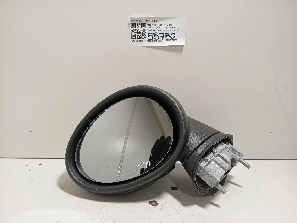 Retrovisore Esterno ANT SX 51167417467 5 FILE Mini MINI Cooper R57 Cabrio 2007