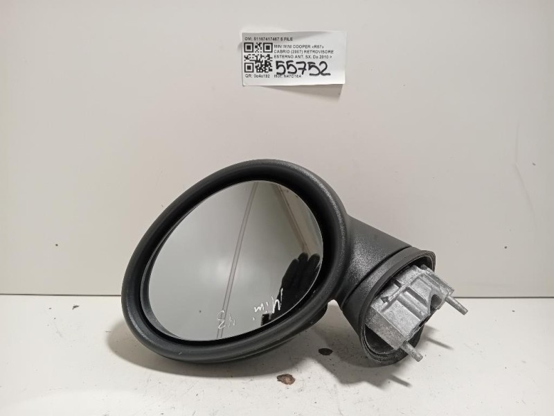 Retrovisore Esterno ANT SX 51167417467 5 FILE Mini MINI Cooper R57 Cabrio 2007