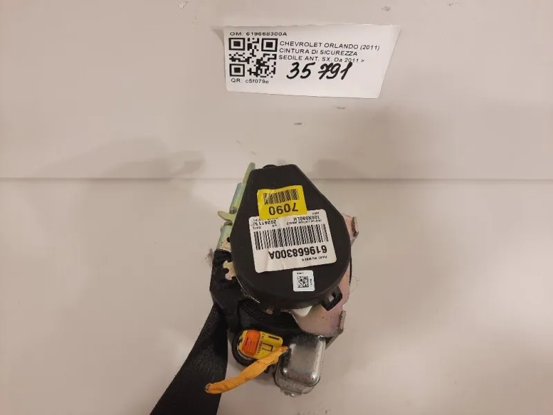 Cintura DI Sicurezza Sedile ANT SX 619668300A Chevrolet Orlando 2011