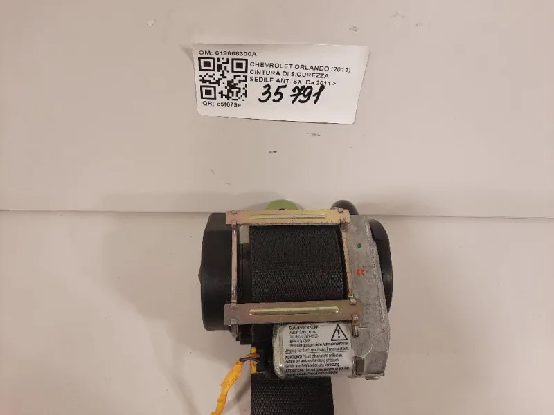 Cintura DI Sicurezza Sedile ANT SX 619668300A Chevrolet Orlando 2011