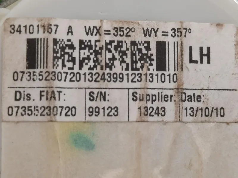 Cintura DI Sicurezza Sedile ANT SX 34101167 A Fiat 500 II 2008