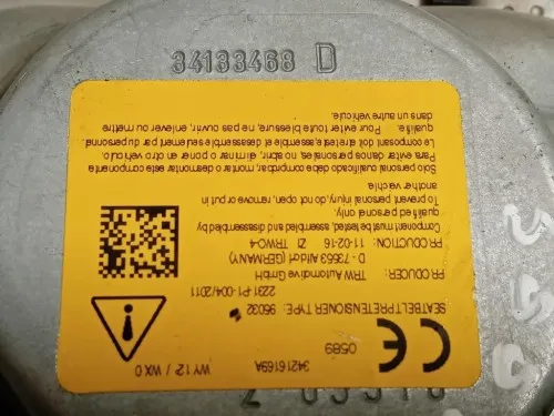 Cintura DI Sicurezza Sedile ANT SX 34100206B Fiat 500X 2015