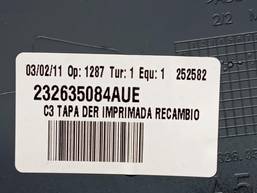 Calotta Specchio Retrovisore ANT DX 98034841VD Citroen C3 Picasso 2013