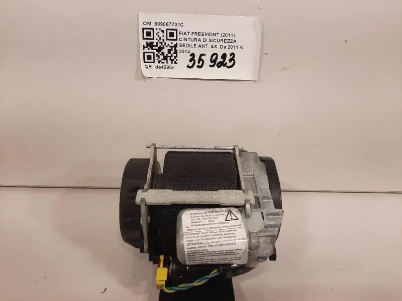 Cintura DI Sicurezza Sedile ANT SX 609067701C Fiat Freemont 2011