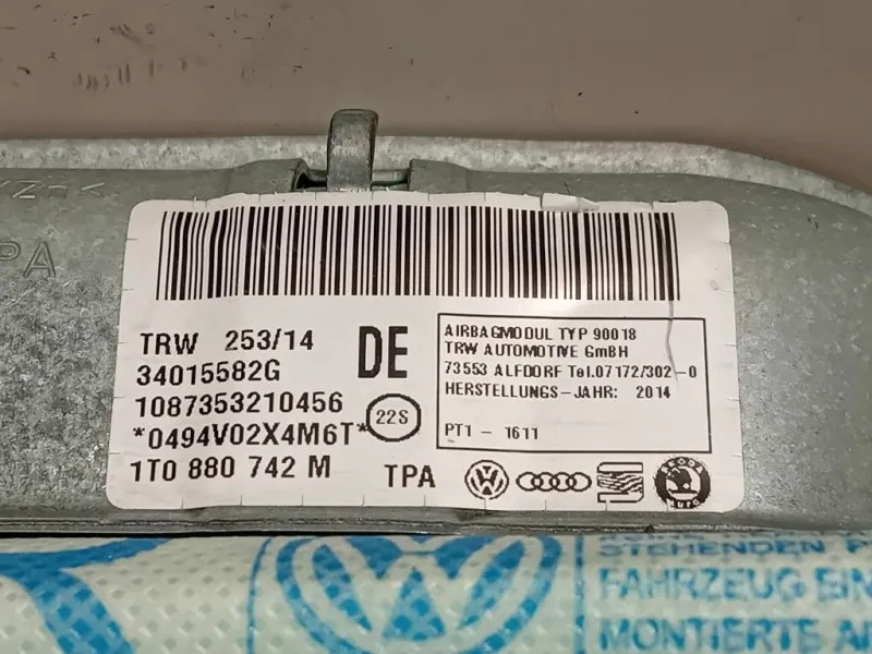 Air-bag A Tendina DX 1T0880742M Volkswagen Touran III 2010