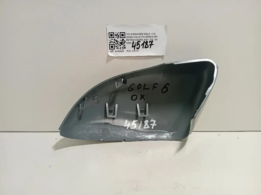 Calotta Specchio Retrovisore ANT DX 5K0857538A9B9 Volkswagen GOLF VI 2009