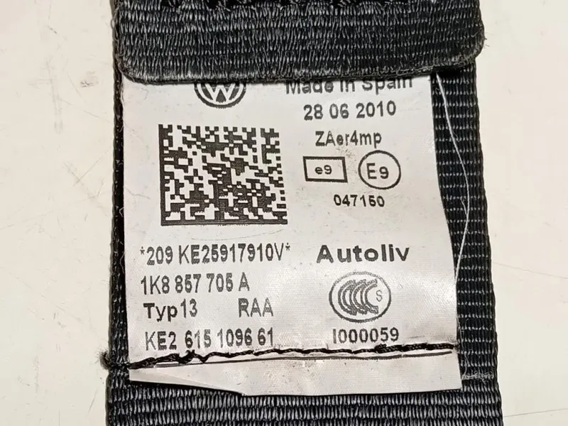 Cintura DI Sicurezza Sedile ANT SX 6047614 Volkswagen Scirocco III 2009