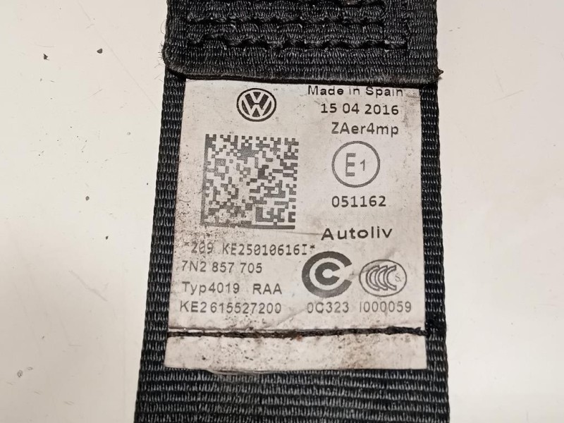 Cintura DI Sicurezza Sedile ANT SX 7N2857705 Volkswagen Sharan IV 2015
