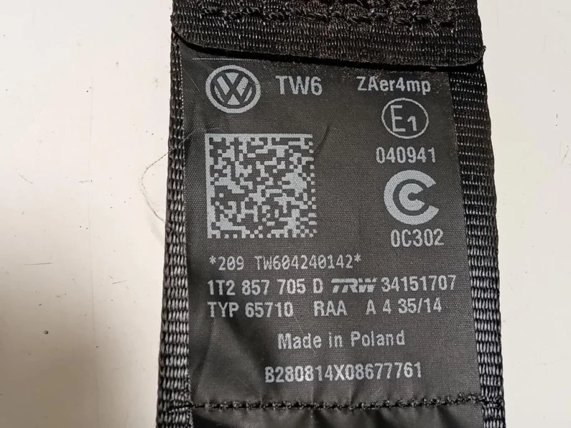 Cintura DI Sicurezza Sedile ANT SX 1T2857705D Volkswagen Touran III 2010