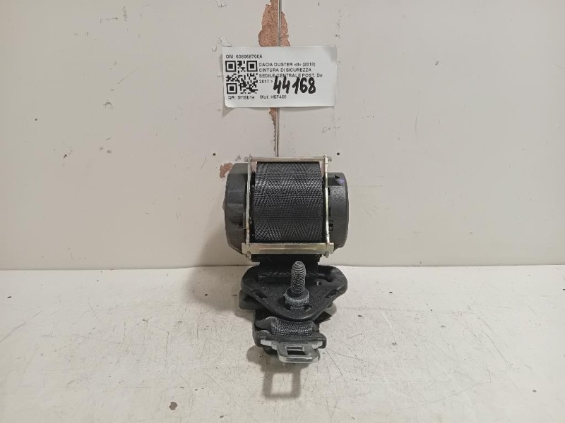 Cintura DI Sicurezza Sedile Centrale POST 638068700A Dacia Duster II 2018