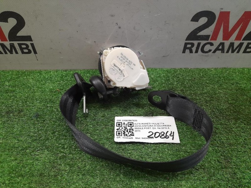 Cintura DI Sicurezza Sedile POST DX 01560967620 Alfa Romeo Giulietta 2010