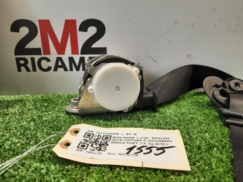 Cintura DI Sicurezza Sedile POST DX 72117243309 Bmw Serie 1 F20 Berlina 2015