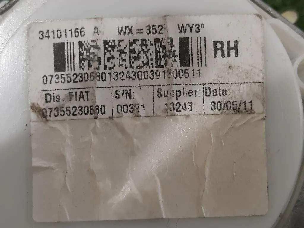 Cintura DI Sicurezza Sedile POST DX 07355710680 Fiat 500 II 2008