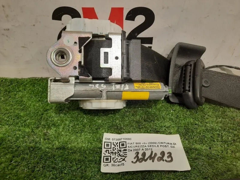 Cintura DI Sicurezza Sedile POST DX 07355710680 Fiat 500 II 2008
