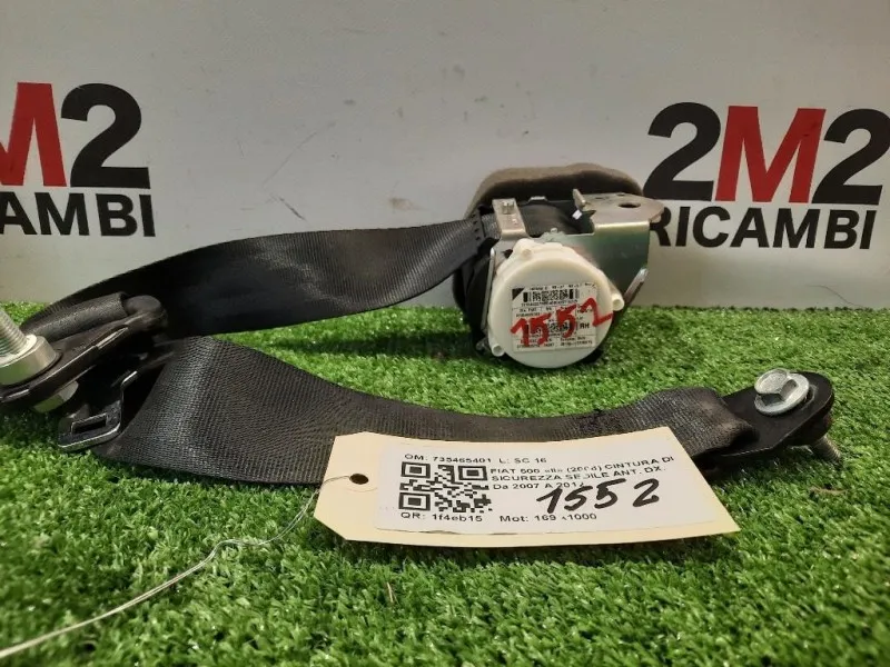 Cintura DI Sicurezza Sedile POST DX 735492576 Fiat 500 II 2015