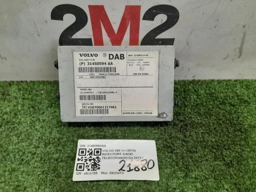 Ricevitore Radio Telecomando 31450594AA Volvo V60 I 2013