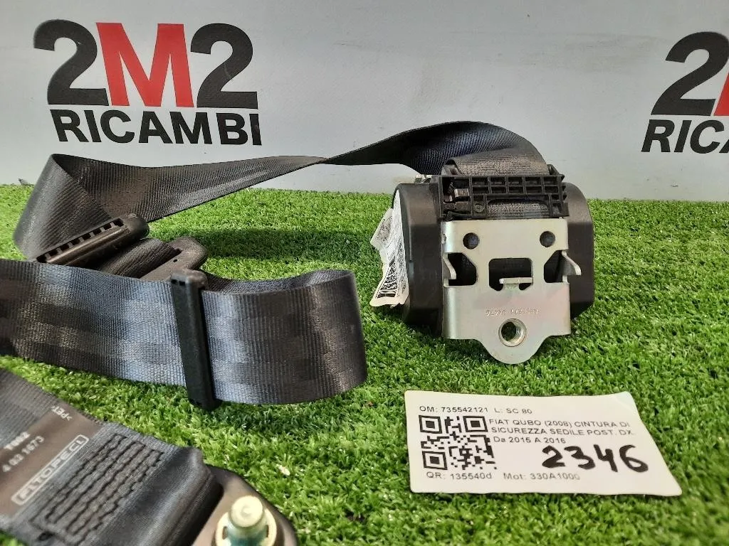 Cintura DI Sicurezza Sedile POST DX 735542121 Fiat QUBO 2008