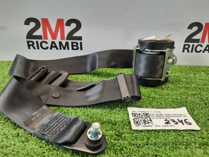 Cintura DI Sicurezza Sedile POST DX 735542121 Fiat QUBO 2008