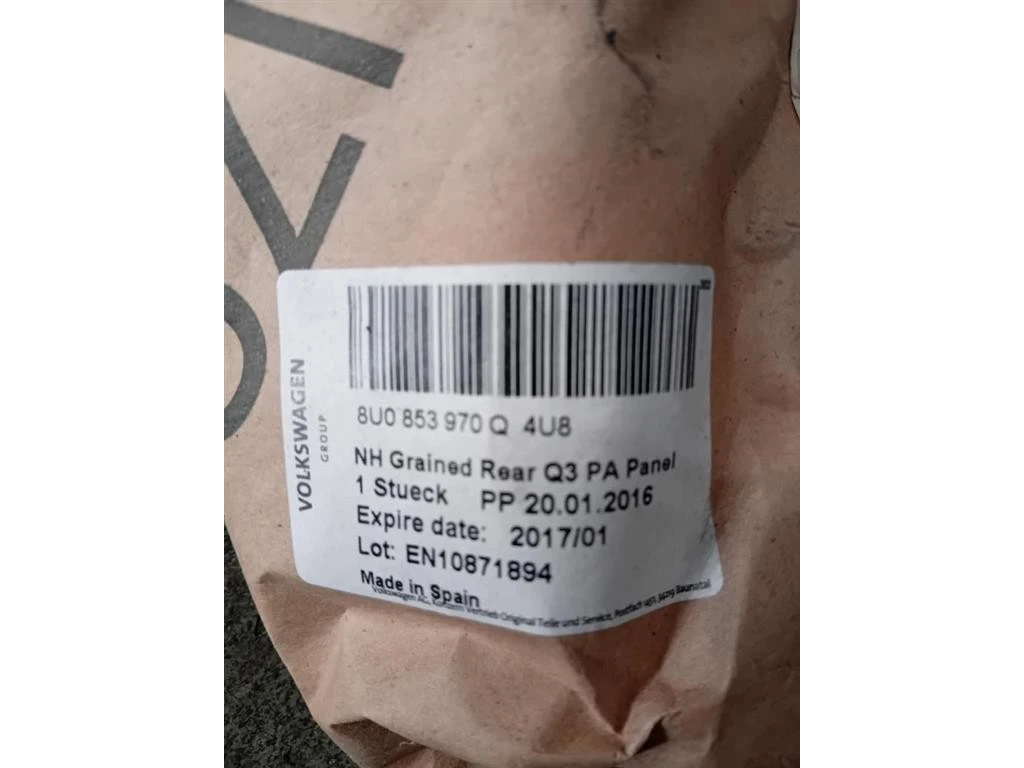 Rinforzo Modanatura Paracolpi Porta INF POST DX 8U0 853 970 Q 4U8 Audi Q3 8UB 2012