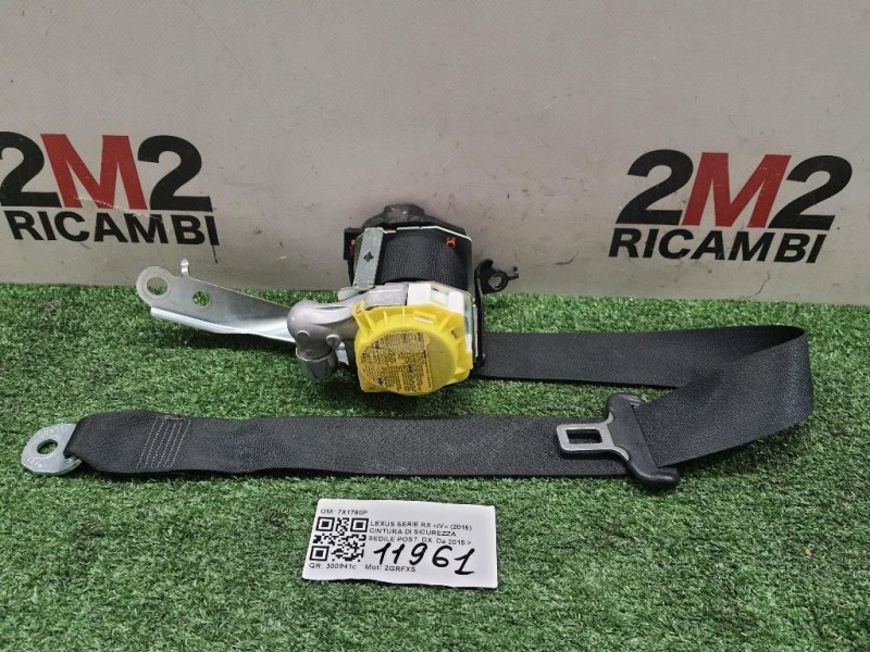 Cintura DI Sicurezza Sedile POST DX 7X1780P Lexus Serie RX IV 2016
