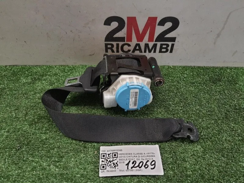 Cintura DI Sicurezza Sedile POST DX A1768602385 Mercedes Classe A W176 2013