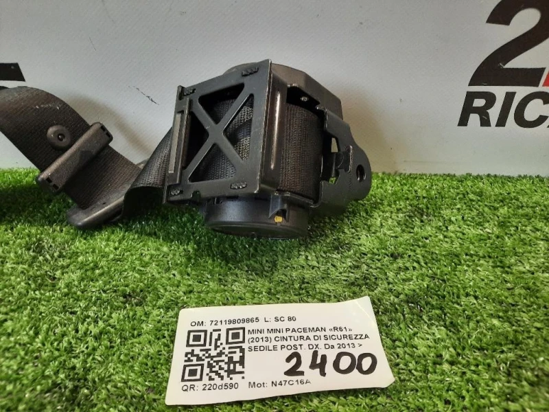 Cintura DI Sicurezza Sedile POST DX 72119809865 Mini MINI Paceman R61 2013