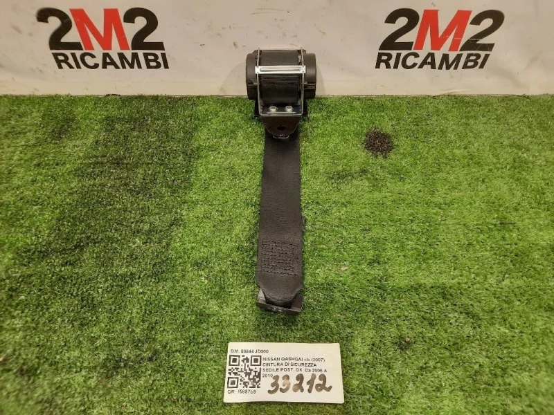 Cintura DI Sicurezza Sedile POST DX 88844JD000 1 1402287 Nissan Qashqai I 2007
