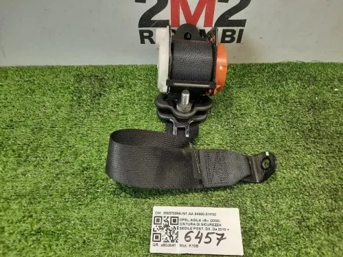 Cintura DI Sicurezza Sedile POST DX 306570599JN7-AA 84960-51K00 Opel Agila B 2008