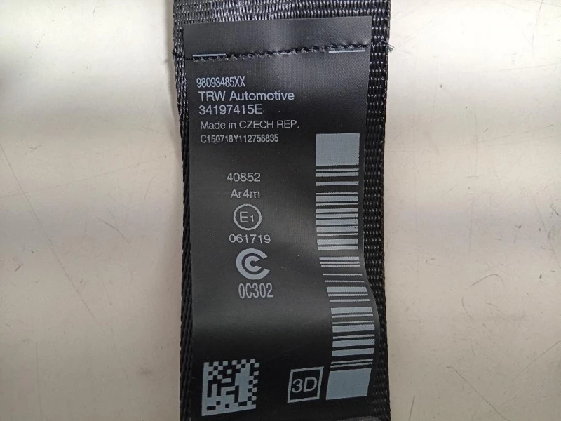 Cintura DI Sicurezza Sedile POST DX 98093485XX Peugeot 5008 II 2017