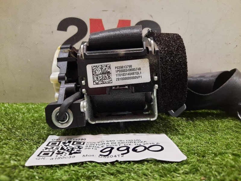 Cintura DI Sicurezza Sedile POST DX 39813790 Volvo S60 II 2010