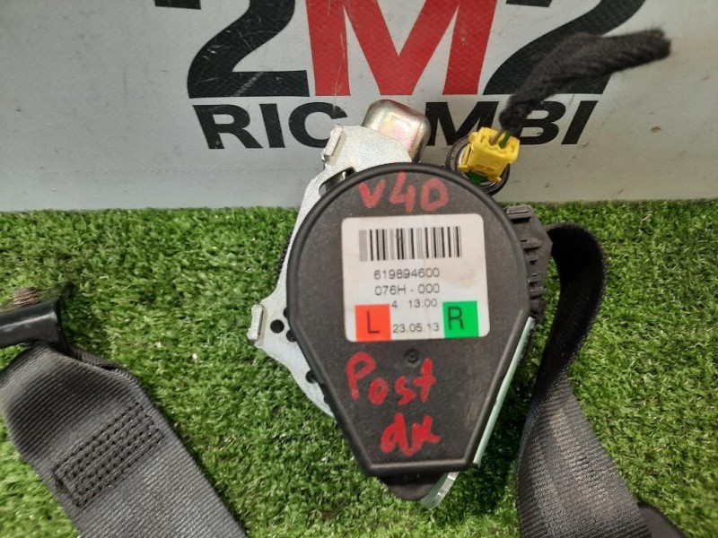 Cintura DI Sicurezza Sedile POST DX 619894600 076H-000 Volvo V40 II 2012