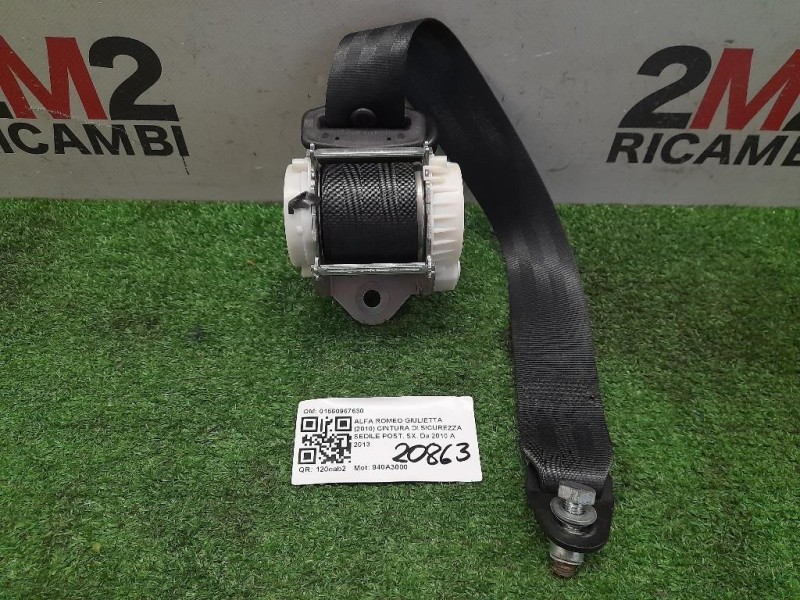 Cintura DI Sicurezza Sedile POST SX 01560967630 Alfa Romeo Giulietta 2010