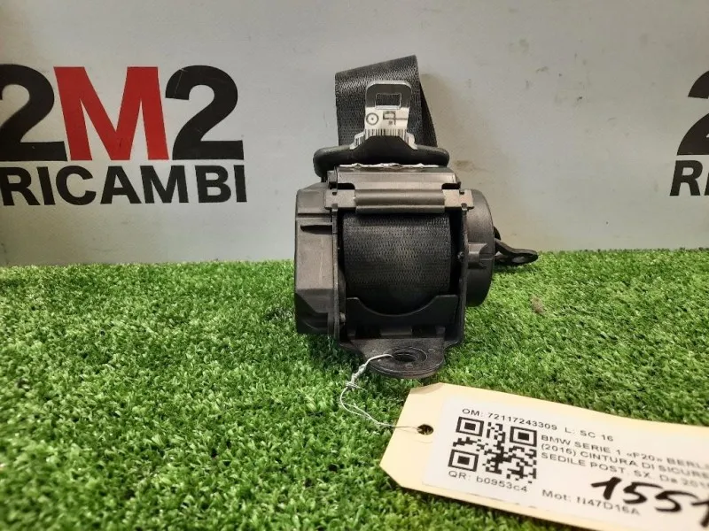 Cintura DI Sicurezza Sedile POST SX 72117243309 Bmw Serie 1 F20 Berlina 2015