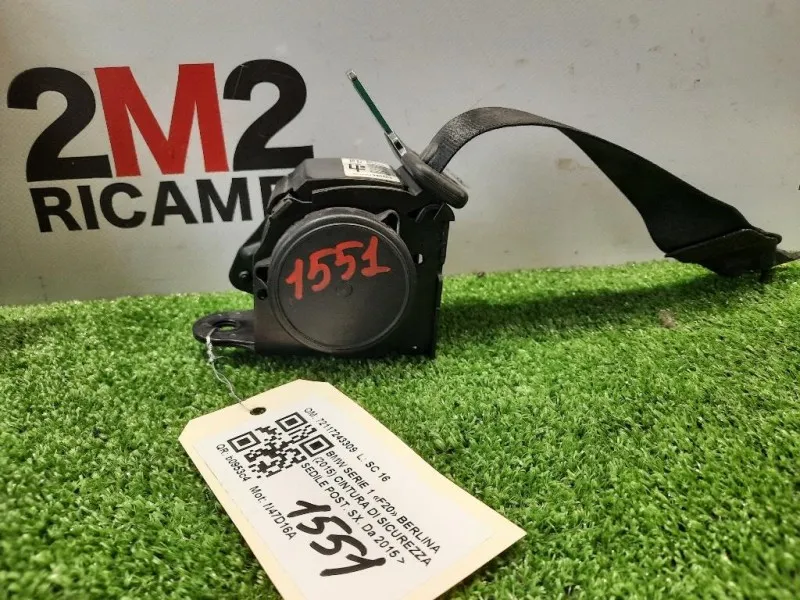 Cintura DI Sicurezza Sedile POST SX 72117243309 Bmw Serie 1 F20 Berlina 2015