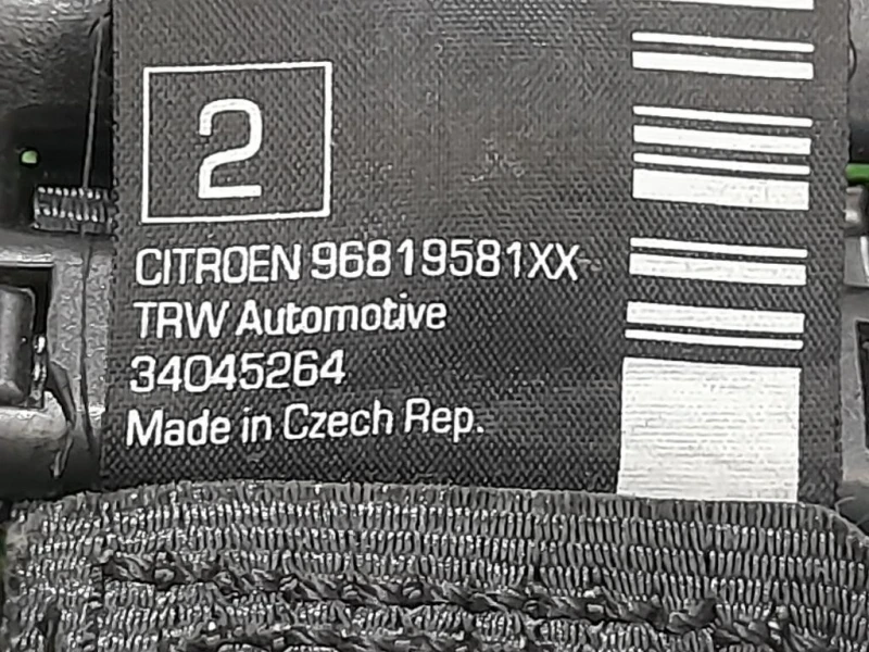 Cintura DI Sicurezza Sedile POST SX 34048178B Citroen DS3 2010