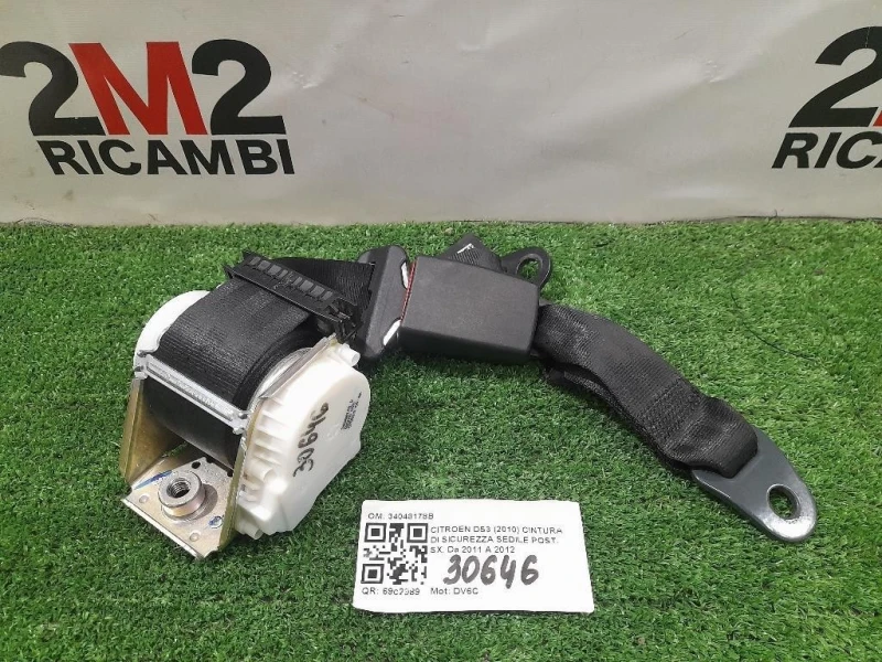 Cintura DI Sicurezza Sedile POST SX 34048178B Citroen DS3 2010