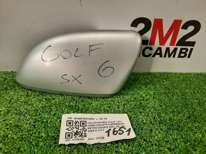Calotta Specchio Retrovisore ANT SX 5K0857537GRU Volkswagen GOLF VI 2009