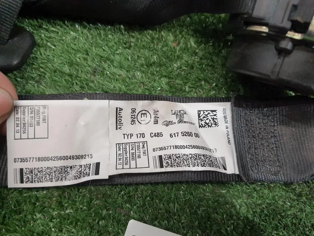 Cintura DI Sicurezza Sedile POST SX 735577180 Lancia Ypsilon III 2011