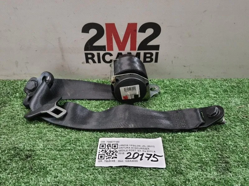 Cintura DI Sicurezza Sedile POST SX 735577180 Lancia Ypsilon III 2011